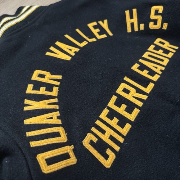 Vintage 70s Quaker Valley HS Letterman Varsity Bomber Jacket Size Small Wool - Picture 7 of 10